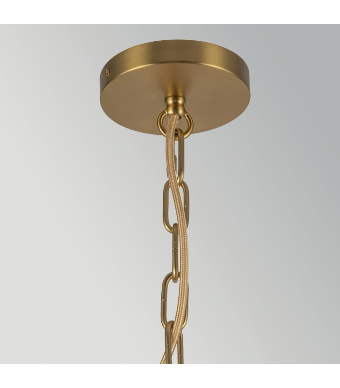 Kai Small Pendant Light Brushed Gold & Rattan-4