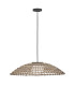 Arlen X-Large Outdoor Pendant Light Black & Rattan IP44-11