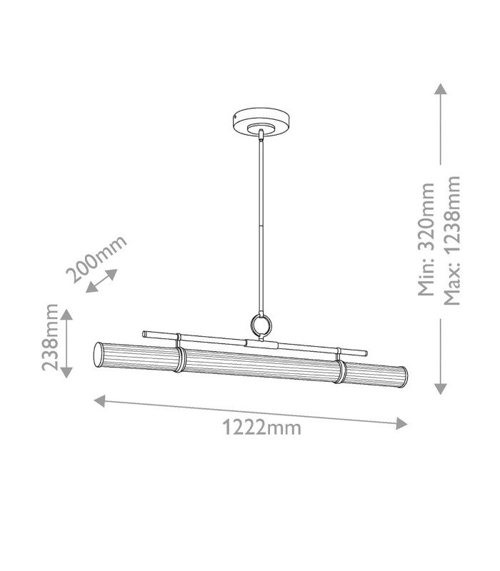 Riven Integrated LED Linear Pendant Light Champagne Bronze 2850K-3