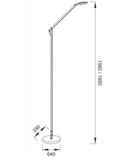 Adjustable Floor Lamp 6W LED 5000K, 540lm, Black - 2