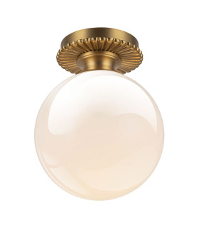 Otis Flush Ceiling Light Brushed Gold IP44-1