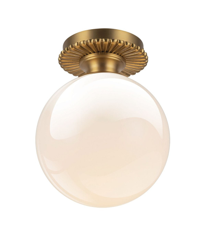 Otis Flush Ceiling Light Brushed Gold IP44-1