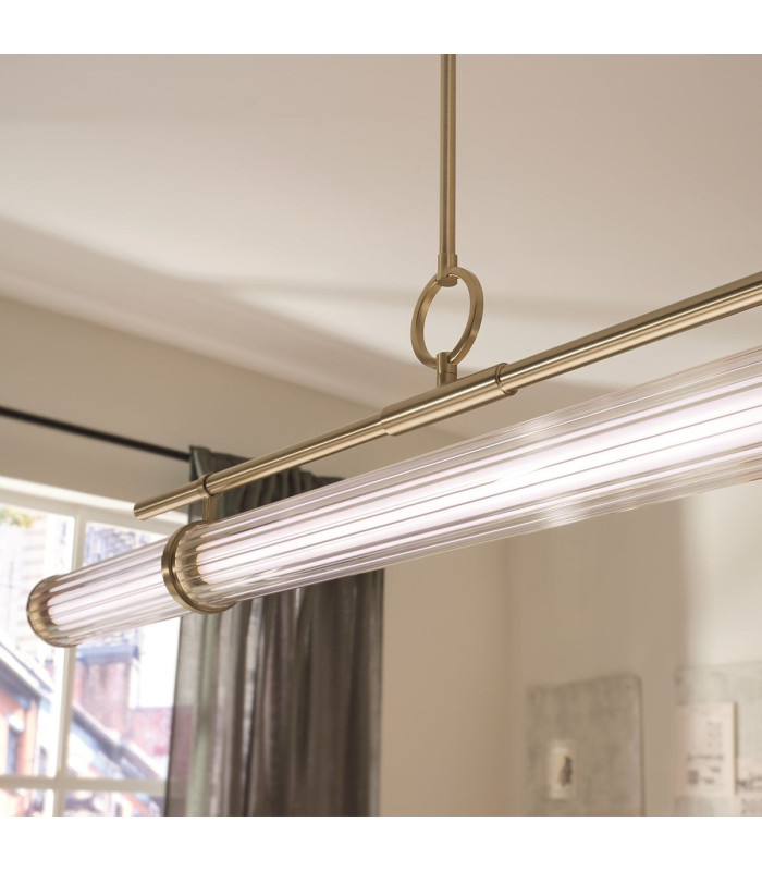 Riven Integrated LED Linear Pendant Light Champagne Bronze 2850K-4