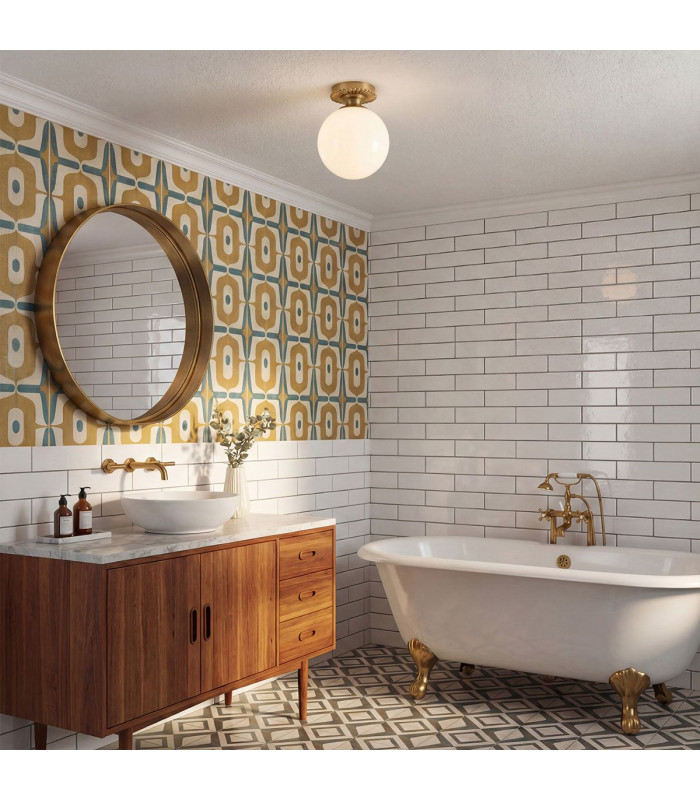 Otis Flush Ceiling Light Brushed Gold IP44-2