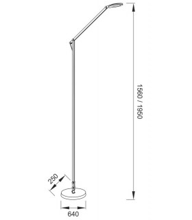 Adjustable Floor Lamp 6W LED 5000K, 540lm, White - 2