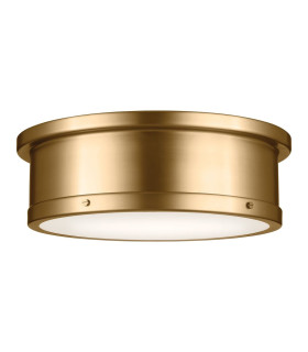 Serca Large Flush Ceiling Light Brushed Natural Brass-1