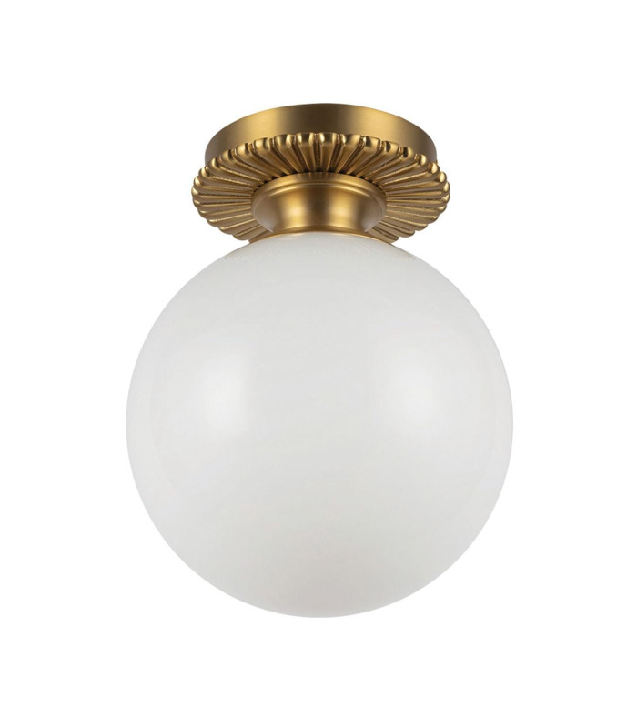 Otis Flush Ceiling Light Brushed Gold IP44-7