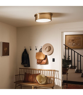 Serca Large Flush Ceiling Light Brushed Natural Brass-2