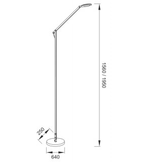 Adjustable Floor Lamp 6W LED 5000K, 540lm, Silver - 2