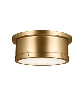 Serca Medium Flush Ceiling Light Brushed Natural Brass-1