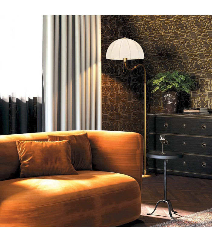 Crosby Floor Lamp Satin Cream & Brushed Gold-2