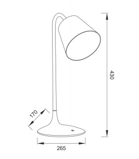 Touch Dimmable , Rechargable , Adjustable Table Task Lamp 3.2W LED 5000-6500K, 120lm, White - 2