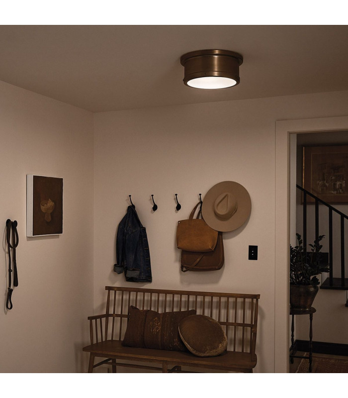 Serca Medium Flush Ceiling Light Brushed Natural Brass-3