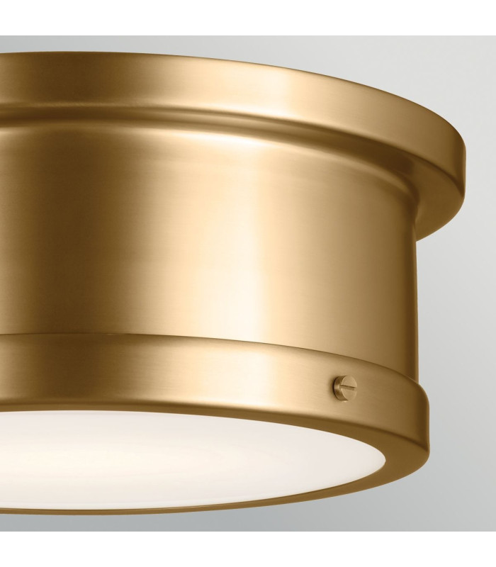 Serca Medium Flush Ceiling Light Brushed Natural Brass-6
