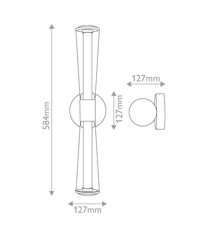Elin Integrated LED Wall Light Polished Chrome 3000K IP44-2