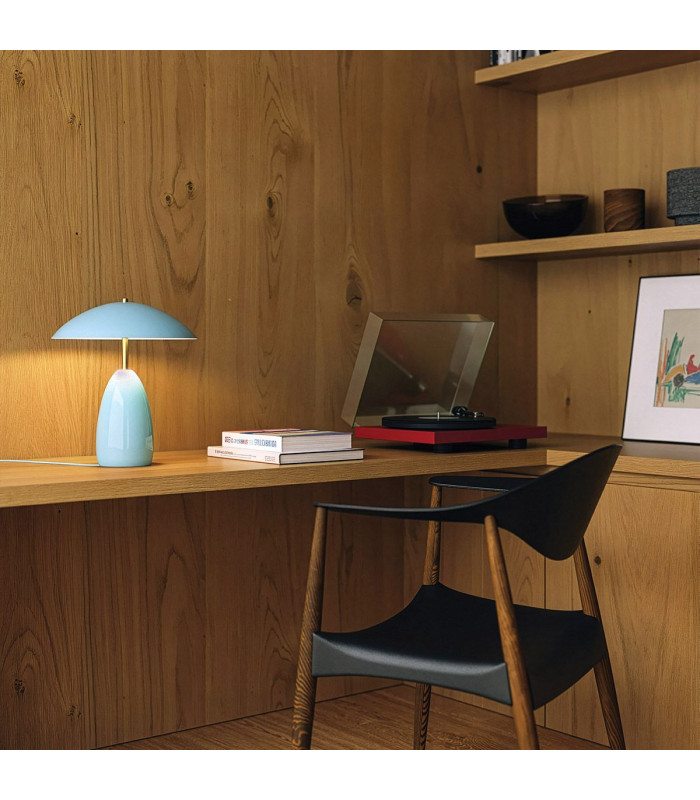 Poppy 12V Integrated LED Rechargeable Small Table Lamp Cerulean Light Blue 3000K-4