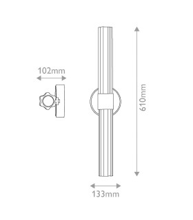 Georgette Medium Integrated LED Wall Light Laquered Brass 3000K IP44-2