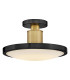 Kieran Integrated LED Semi-Flush Ceiling Light Black & Brass 2700K 3000K 3500K 4000K 5000K-1