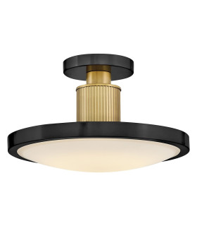 Kieran Integrated LED Semi-Flush Ceiling Light Black & Brass 2700K 3000K 3500K 4000K 5000K-1