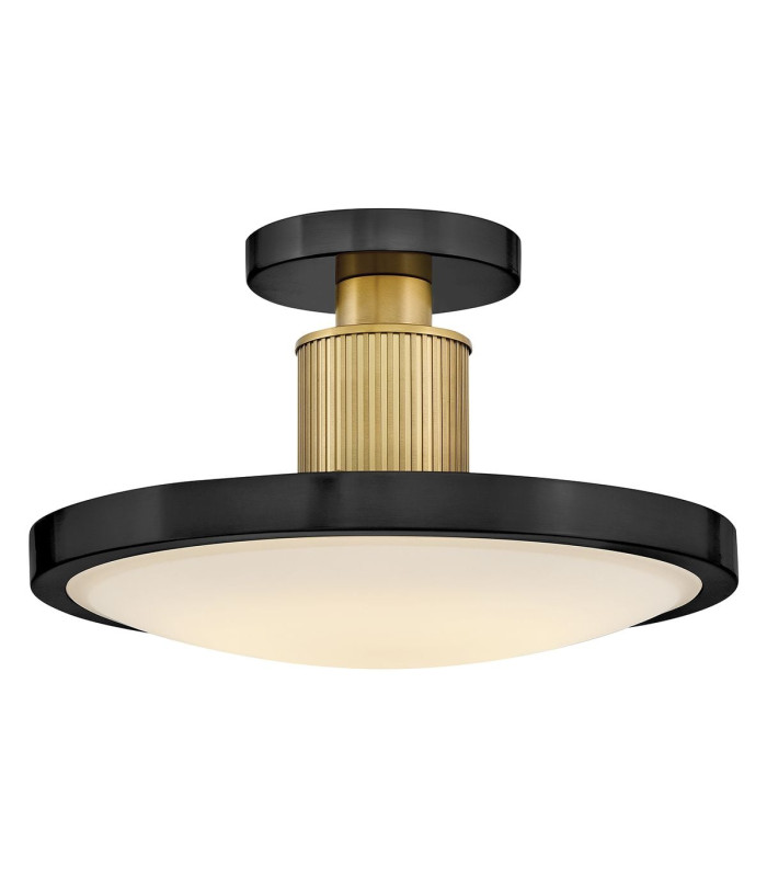 Kieran Integrated LED Semi-Flush Ceiling Light Black & Brass 2700K 3000K 3500K 4000K 5000K-1