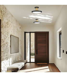 Kieran Integrated LED Semi-Flush Ceiling Light Black & Brass 2700K 3000K 3500K 4000K 5000K-2
