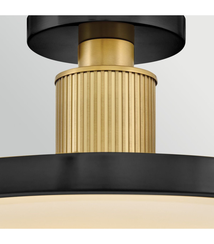 Kieran Integrated LED Semi-Flush Ceiling Light Black & Brass 2700K 3000K 3500K 4000K 5000K-4