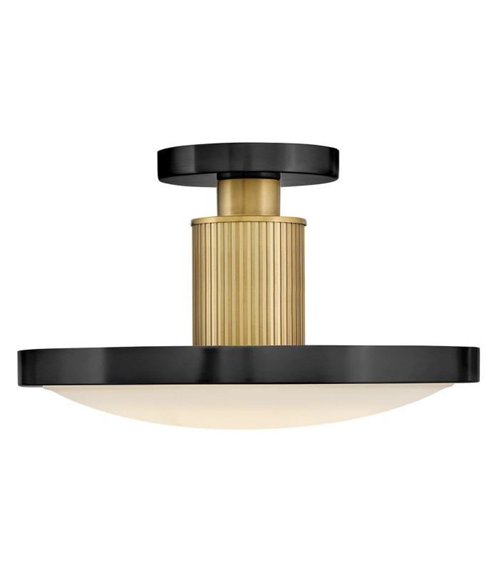 Kieran Integrated LED Semi-Flush Ceiling Light Black & Brass 2700K 3000K 3500K 4000K 5000K-7
