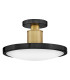 Kieran Integrated LED Semi-Flush Ceiling Light Black & Brass 2700K 3000K 3500K 4000K 5000K-8