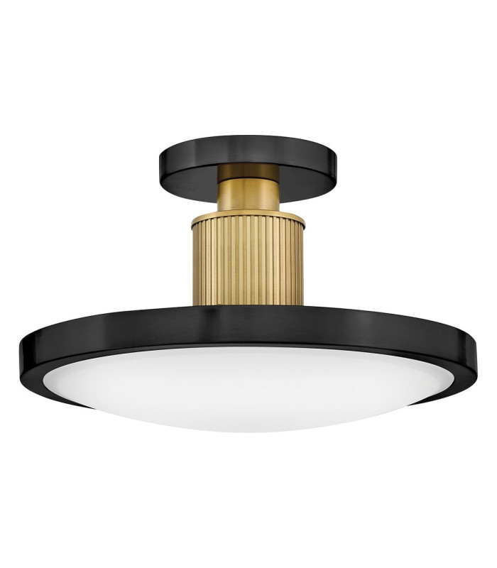 Kieran Integrated LED Semi-Flush Ceiling Light Black & Brass 2700K 3000K 3500K 4000K 5000K-8
