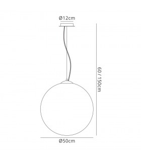 Globe Ceiling Pendant 50cm Round 3 x E27, Chrome - 2