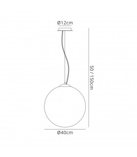 Globe Ceiling Pendant 40cm Round 1 x E27, Chrome - 2