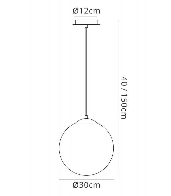 Globe Ceiling Pendant 30cm Round 1 x E27, Chrome - 2
