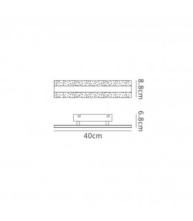 Wall Lamp Rectangular 40cm 16W LED 4000K, 1120lm, Chrome - 2