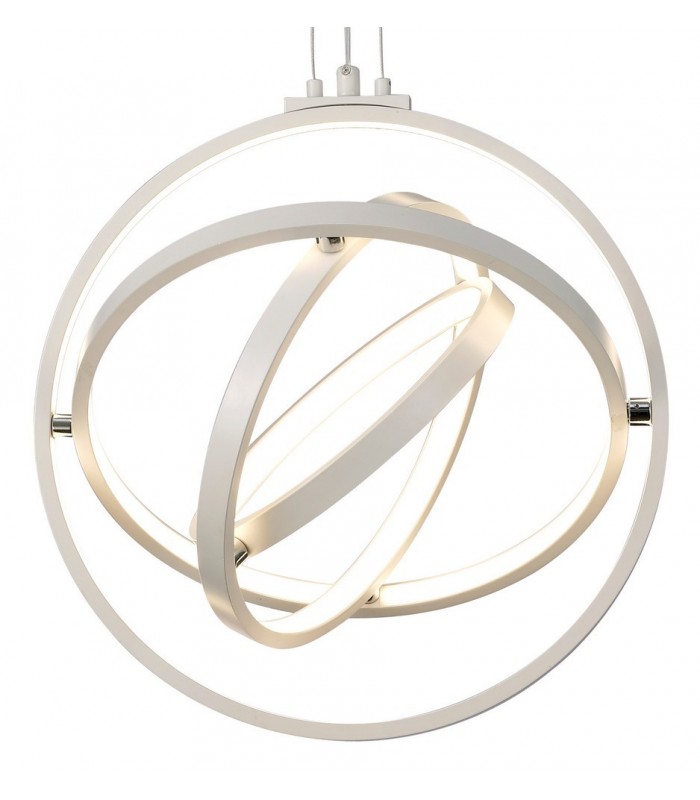 Ceiling Pendant Round 40cm, 3 Ring, 54W LED 3000K, 2000lm, RF Remote Control White - 5