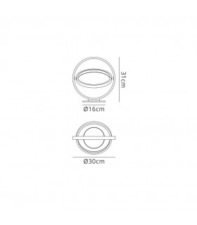 Table Lamp Round 30cm, 2 Ring, 12W LED 3000K, 660lm, White - 2
