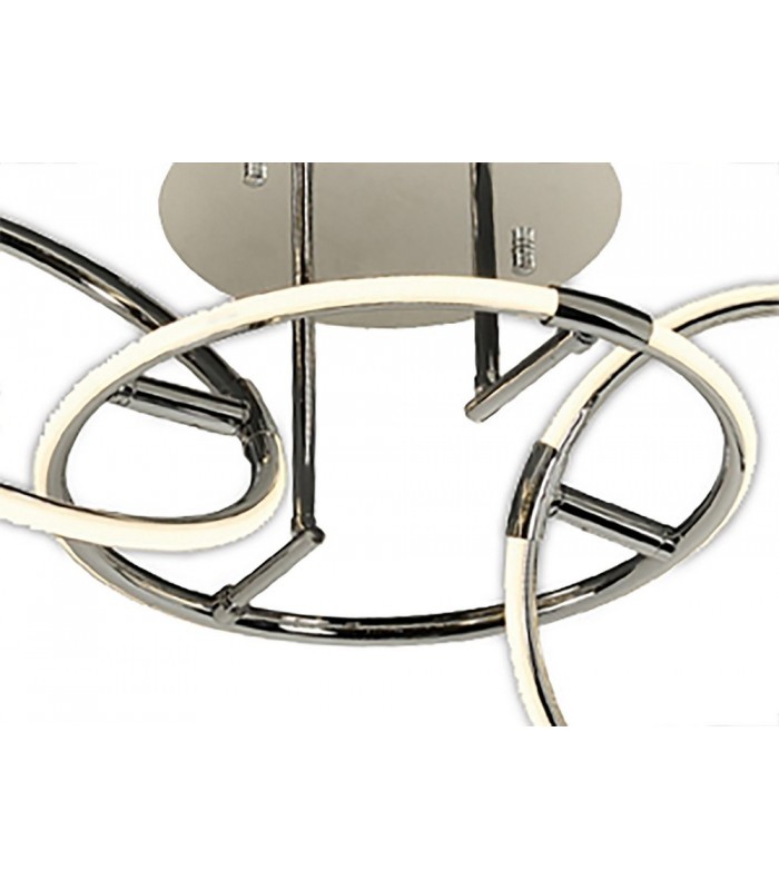 Semi Flush Ceiling Light 108cm x 35cm, 5 Ring, 59W LED 3000K, 2600lm, Chrome, RF Remote Control - 5