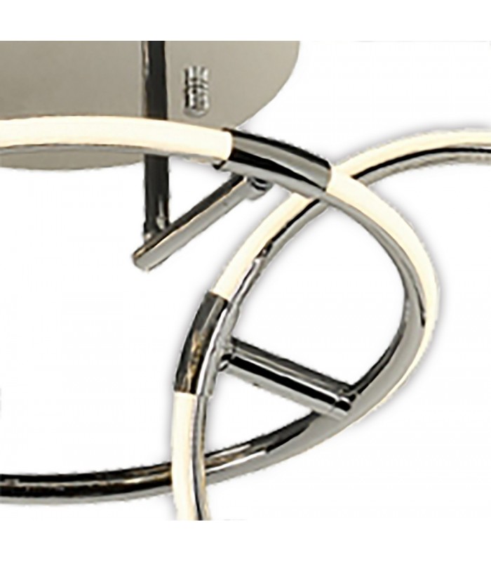 Semi Flush Ceiling Light 108cm x 35cm, 5 Ring, 59W LED 3000K, 2600lm, Chrome, RF Remote Control - 7
