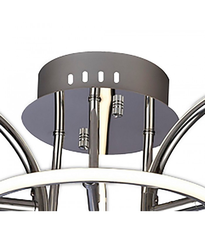 Semi Flush Ceiling Light 63cm Diameter, 4 Ring, 46W LED 3000K, 2050lm, Chrome, Rf Remotre Control - 4