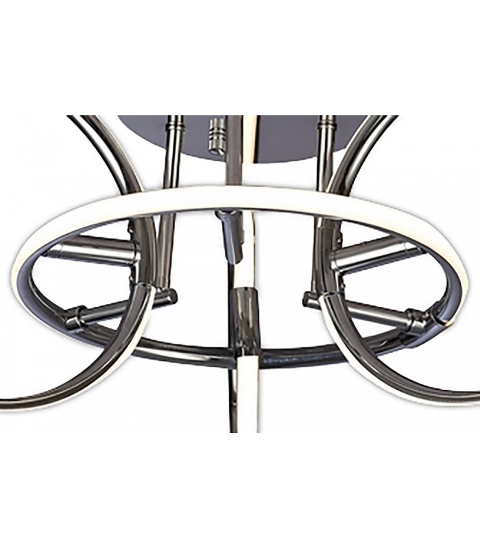 Semi Flush Ceiling Light 63cm Diameter, 4 Ring, 46W LED 3000K, 2050lm, Chrome, Rf Remotre Control - 5