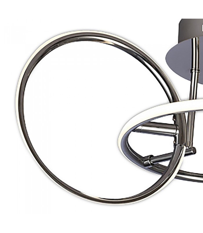 Semi Flush Ceiling Light 63cm Diameter, 4 Ring, 46W LED 3000K, 2050lm, Chrome, Rf Remotre Control - 6