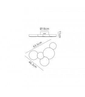 Flush Ceiling Light 63.5cm x 46.3cm 43W LED 3000K, 2120lm - 2