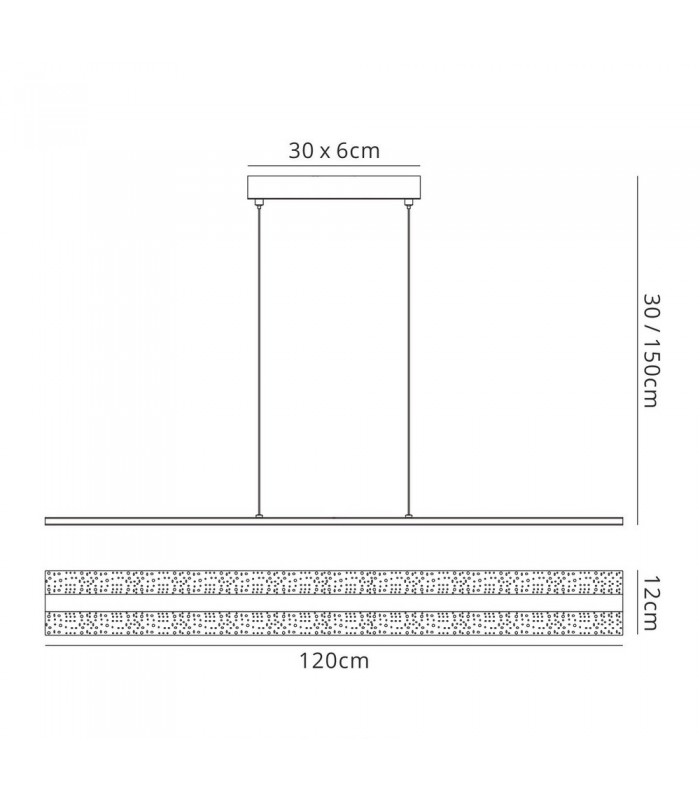 Ceiling Pendant Rectangular 120cm 48W LED 4000K, 3360lm, Chrome - 2