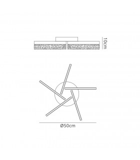 Flush Ceiling Light Round 50cm 30W LED 4000K, 1200lm, Chrome - 2