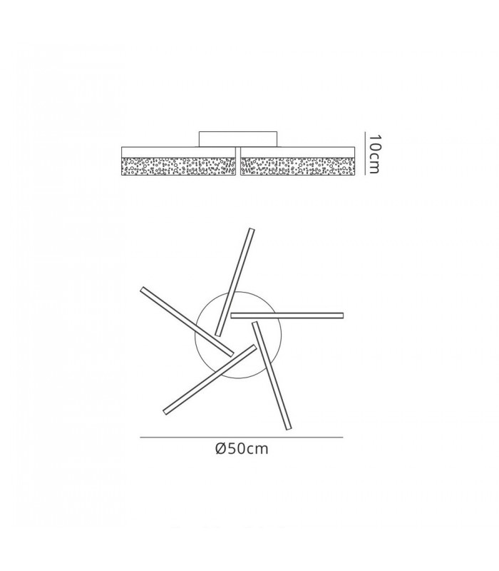Flush Ceiling Light Round 50cm 30W LED 4000K, 1200lm, Chrome - 2