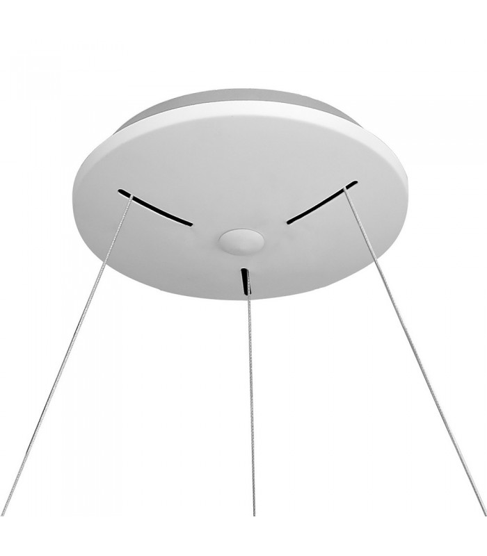Dimmable Ring Ceiling Pendant 90cm Round 60W LED 3000K, 4200lm, White - 3