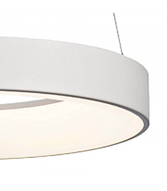 Dimmable Ring Ceiling Pendant 45cm Round 30W LED 3000K, 2100lm, White - 6