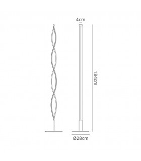 XL Floor Lamp 28W LED 2800K, 2200lm, Dimmable Frosted Acrylic, Brown Oxide - 2