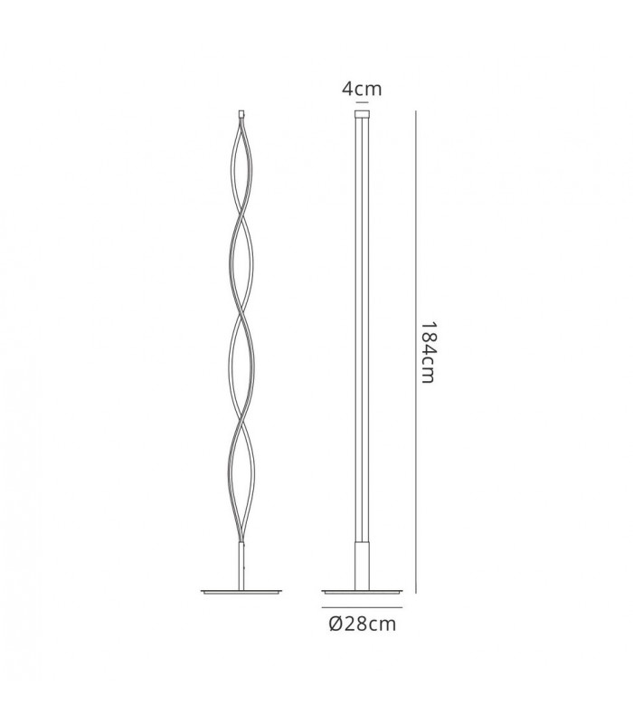 XL Floor Lamp 28W LED 2800K, 2200lm, Dimmable Frosted Acrylic, Brown Oxide - 2