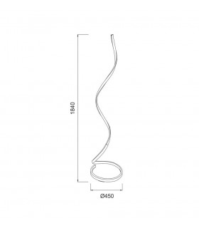 XL Floor Lamp 20W LED 2800K, 1800lm, Dimmable Frosted Acrylic, Brown Oxide - 2