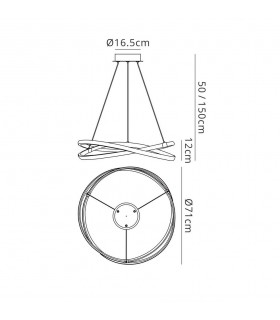 Ceiling Pendant 60W LED 2800K, 4500lm, Brown Oxide, White Acrylic - 2